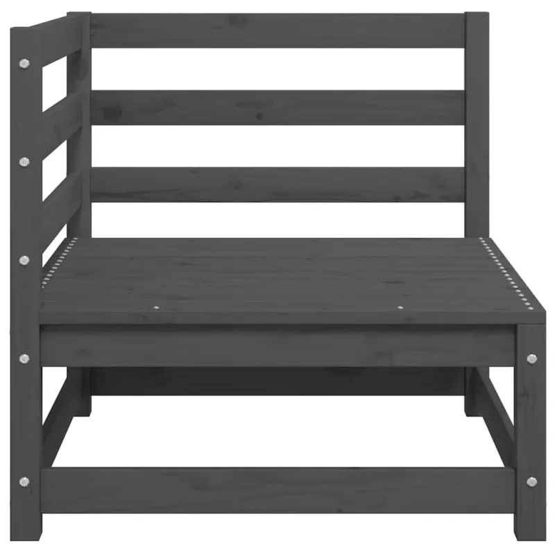 Kampinė sodo sofa su antracito pagalvėlėmis, pušies masyvas