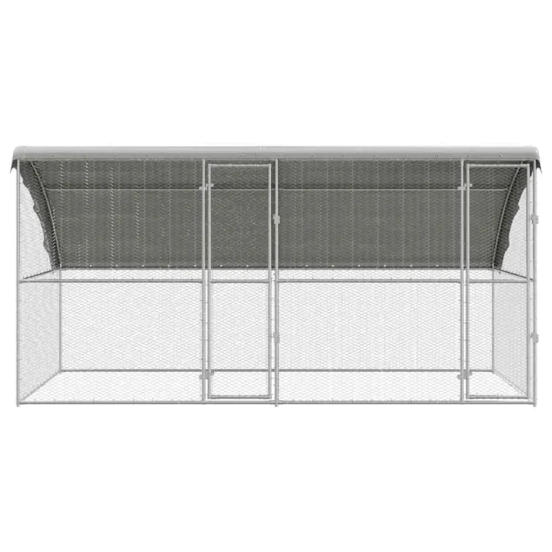 Vištų narvas 2 pcs Sidabro 400 x 200 x 200 cm Cinkuota plienas