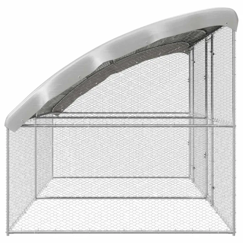 Vištų narvas 2 pcs Sidabro 400 x 200 x 200 cm Cinkuota plienas