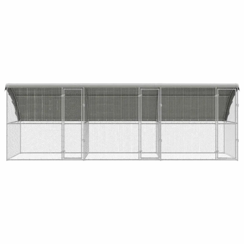 Vištų narvas 3 pcs Sidabro 600 x 200 x 200 cm Cinkuota plienas