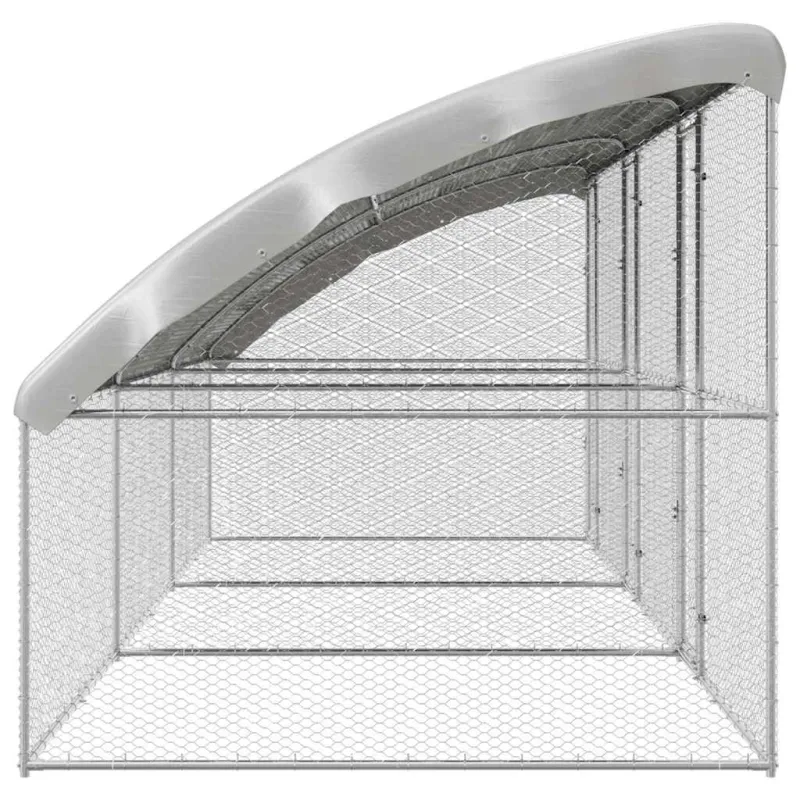 Vištų narvas 3 pcs Sidabro 600 x 200 x 200 cm Cinkuota plienas