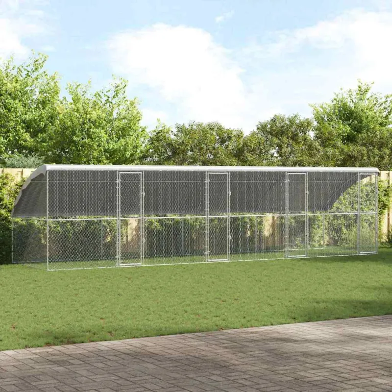 Vištų narvas 4 pcs Sidabro 800 x 200 x 200 cm Cinkuota plienas