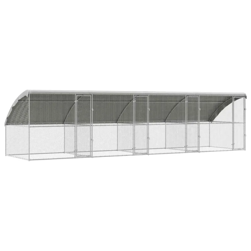 Vištų narvas 4 pcs Sidabro 800 x 200 x 200 cm Cinkuota plienas