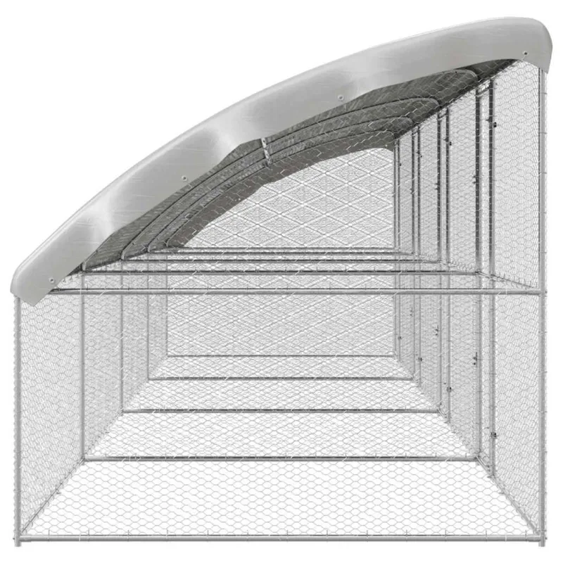 Vištų narvas 4 pcs Sidabro 800 x 200 x 200 cm Cinkuota plienas