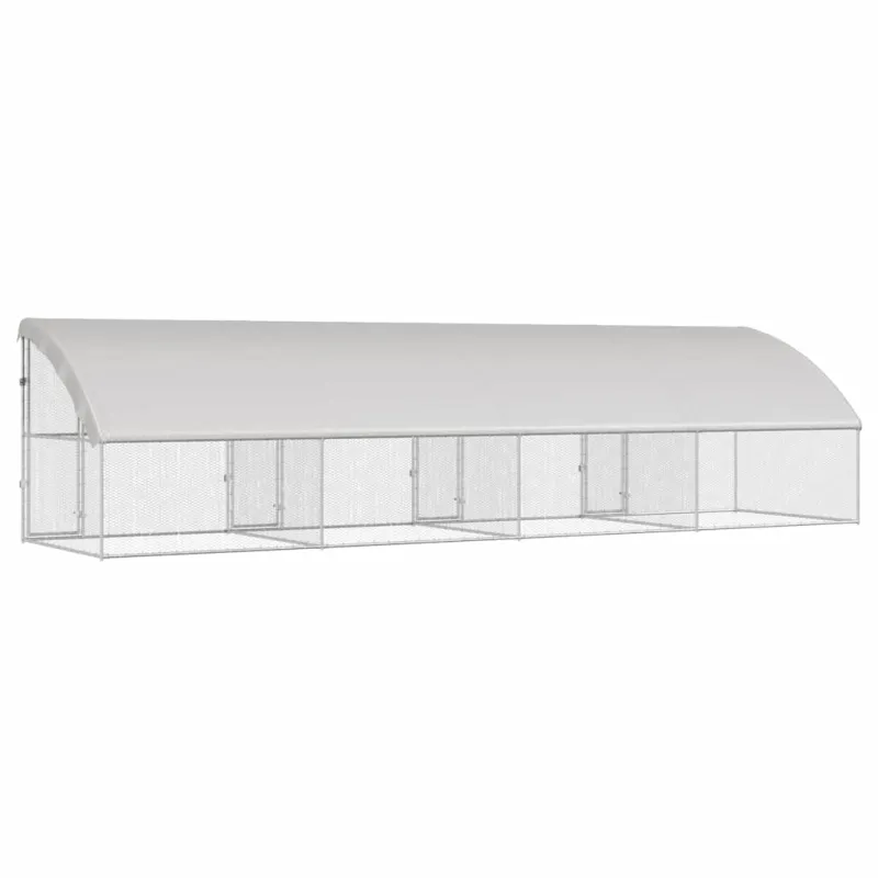 Vištų narvas 4 pcs Sidabro 800 x 200 x 200 cm Cinkuota plienas