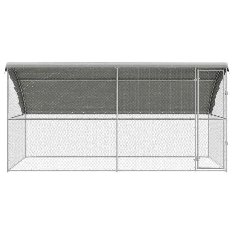 Vištų narvas 2 pcs Sidabro 400 x 200 x 200 cm Cinkuota plienas