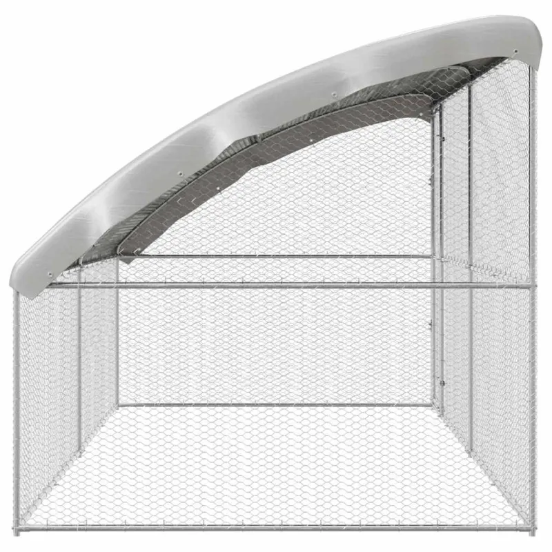 Vištų narvas 2 pcs Sidabro 400 x 200 x 200 cm Cinkuota plienas
