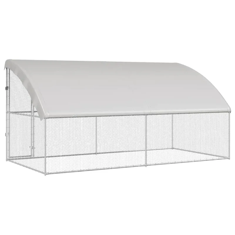 Vištų narvas 2 pcs Sidabro 400 x 200 x 200 cm Cinkuota plienas