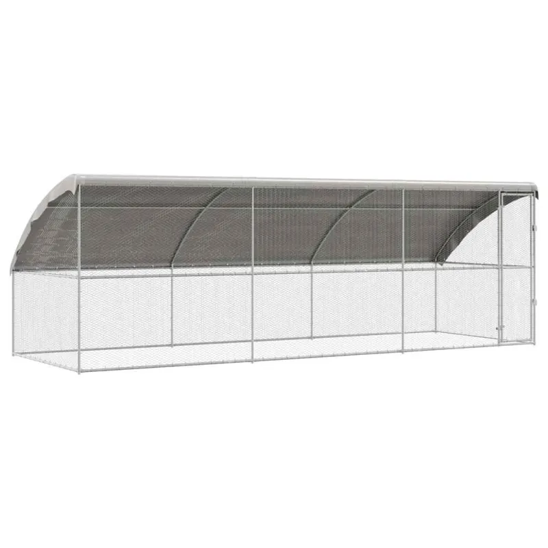 Vištų narvas 3 pcs Sidabro 600 x 200 x 200 cm Cinkuota plienas
