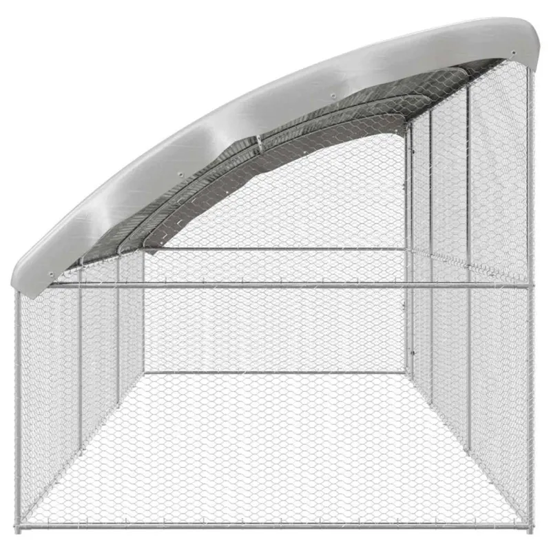 Vištų narvas 3 pcs Sidabro 600 x 200 x 200 cm Cinkuota plienas