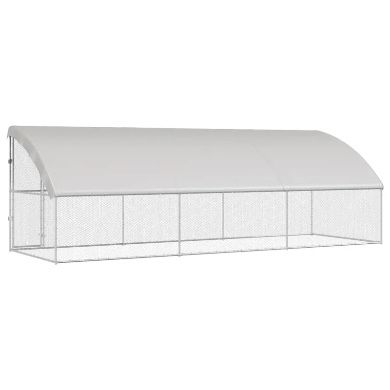 Vištų narvas 3 pcs Sidabro 600 x 200 x 200 cm Cinkuota plienas