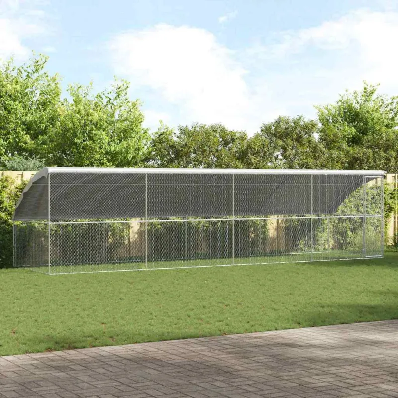 Vištų narvas 4 pcs Sidabro 800 x 200 x 200 cm Cinkuota plienas