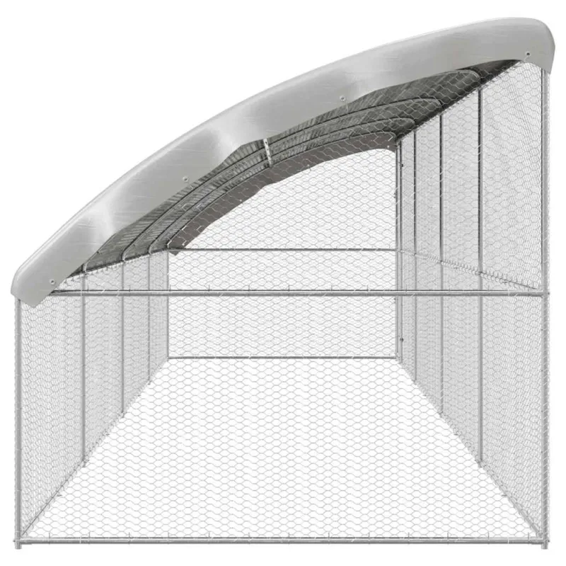 Vištų narvas 4 pcs Sidabro 800 x 200 x 200 cm Cinkuota plienas