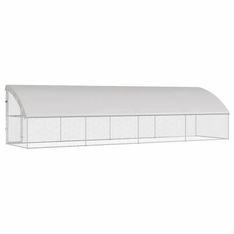 Vištų narvas 4 pcs Sidabro 800 x 200 x 200 cm Cinkuota plienas