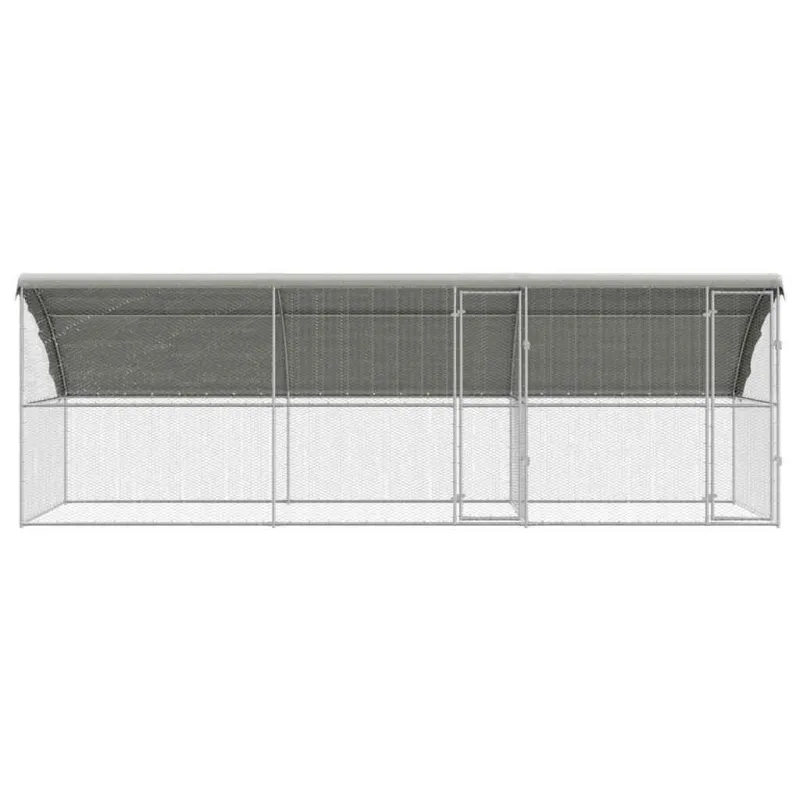 Vištų narvas 3 pcs Sidabro 600 x 200 x 200 cm Cinkuota plienas