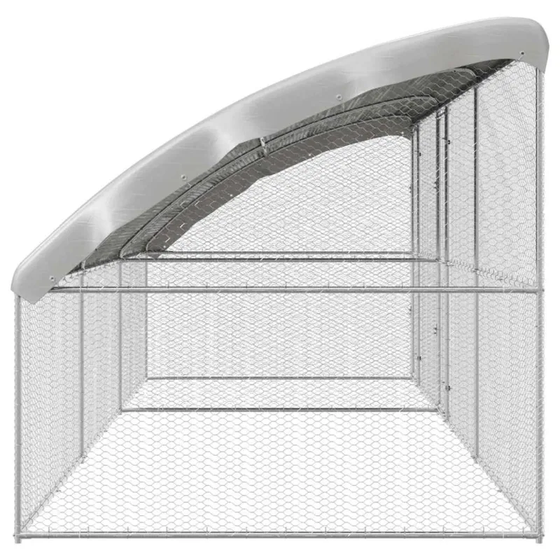 Vištų narvas 3 pcs Sidabro 600 x 200 x 200 cm Cinkuota plienas