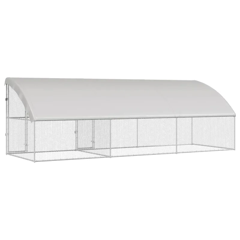 Vištų narvas 3 pcs Sidabro 600 x 200 x 200 cm Cinkuota plienas