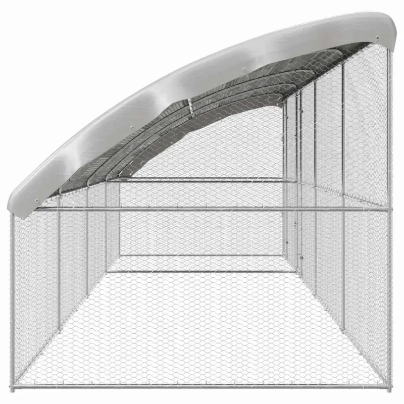 Vištų narvas 4 pcs Sidabro 800 x 200 x 200 cm Cinkuota plienas