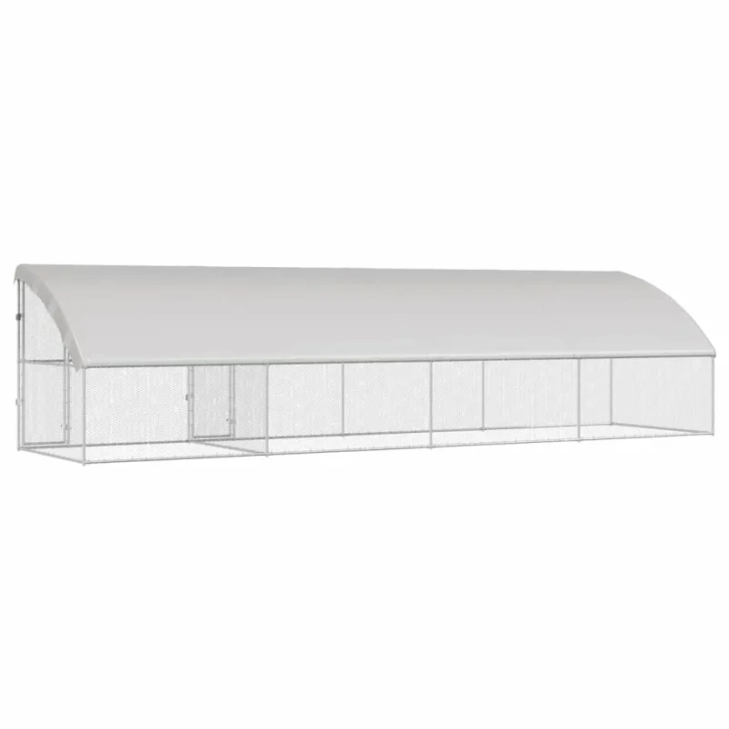 Vištų narvas 4 pcs Sidabro 800 x 200 x 200 cm Cinkuota plienas