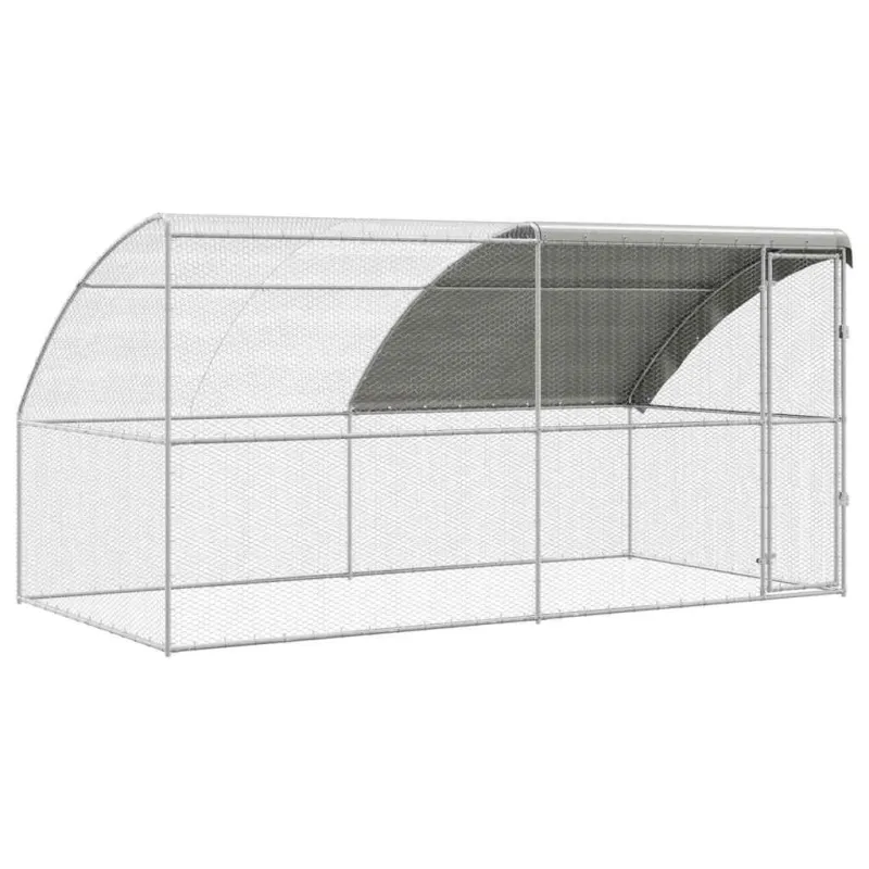 Vištų narvas 2 pcs Sidabro 400 x 200 x 200 cm Plienas ir PE