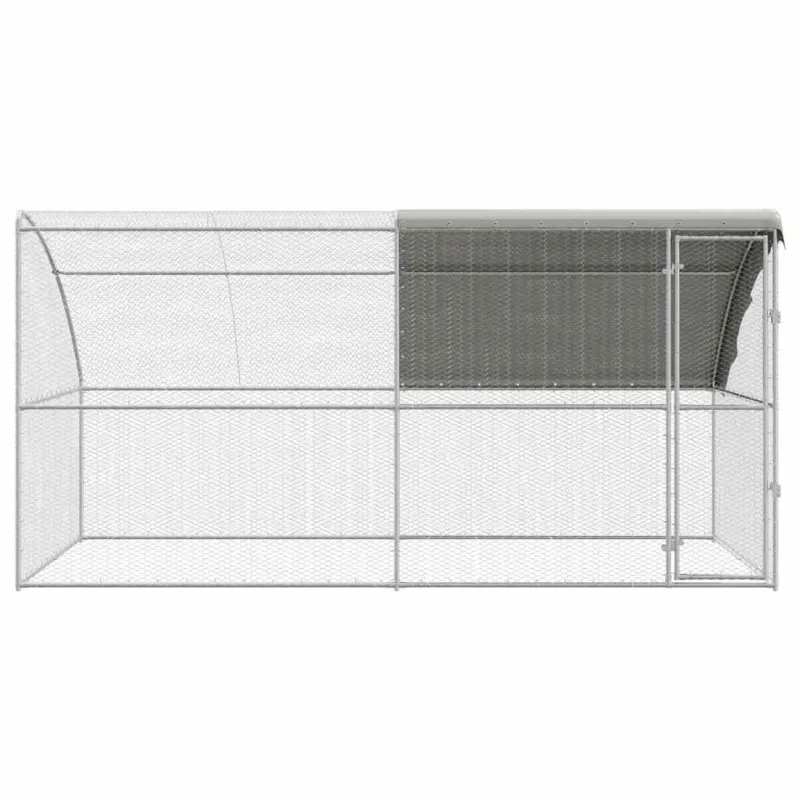 Vištų narvas 2 pcs Sidabro 400 x 200 x 200 cm Plienas ir PE