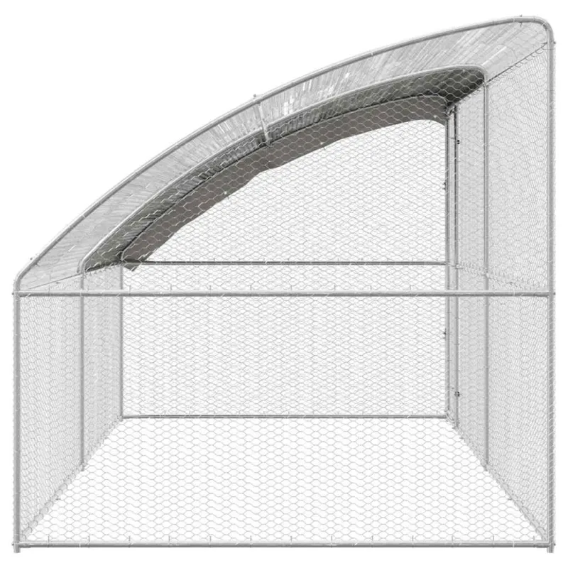 Vištų narvas 2 pcs Sidabro 400 x 200 x 200 cm Plienas ir PE