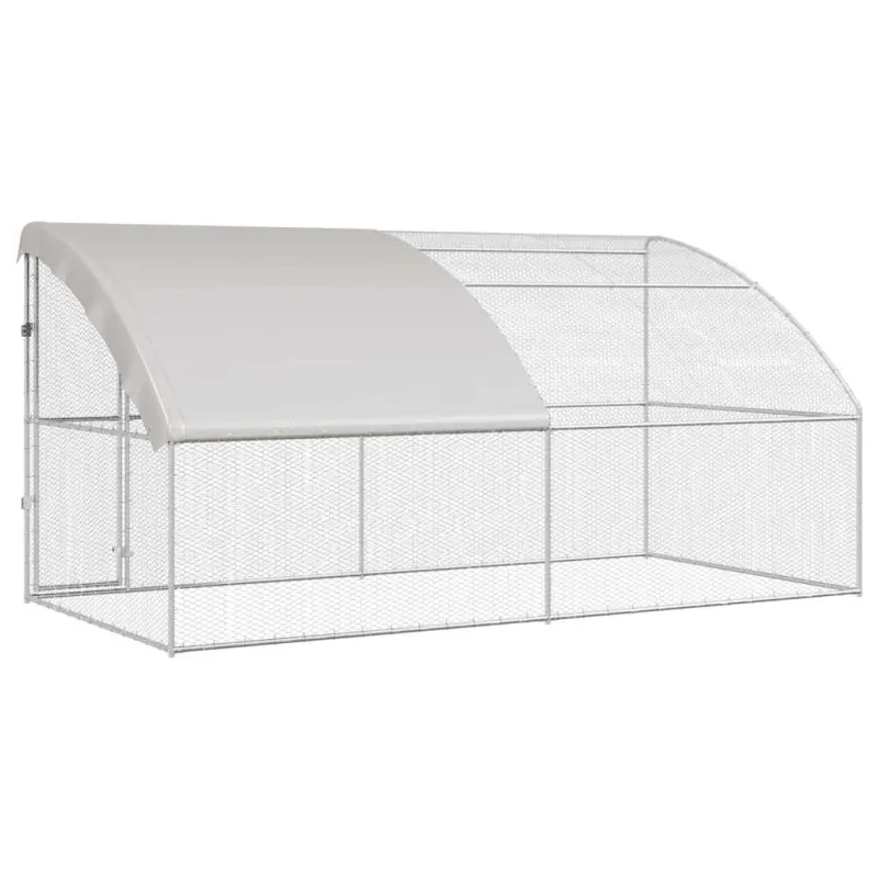 Vištų narvas 2 pcs Sidabro 400 x 200 x 200 cm Plienas ir PE