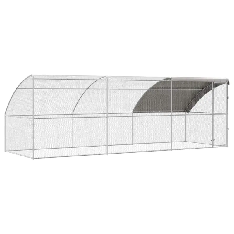 Vištų narvas 3 pcs Sidabro 600 x 200 x 200 cm Plienas ir PE