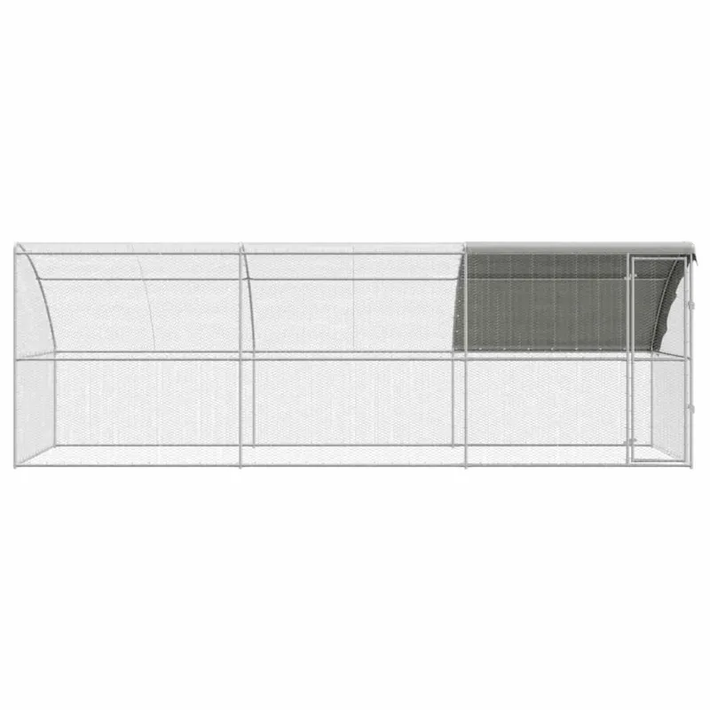 Vištų narvas 3 pcs Sidabro 600 x 200 x 200 cm Plienas ir PE
