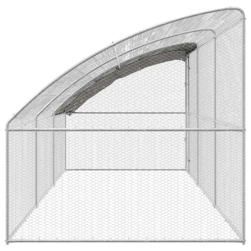 Vištų narvas 3 pcs Sidabro 600 x 200 x 200 cm Plienas ir PE