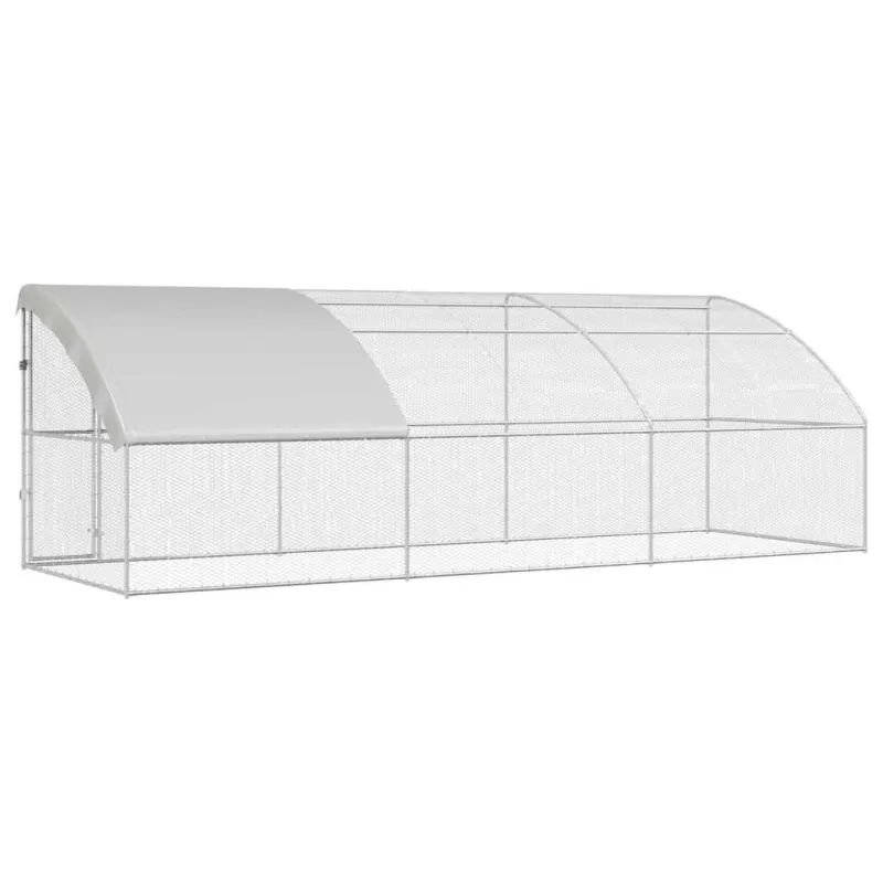 Vištų narvas 3 pcs Sidabro 600 x 200 x 200 cm Plienas ir PE