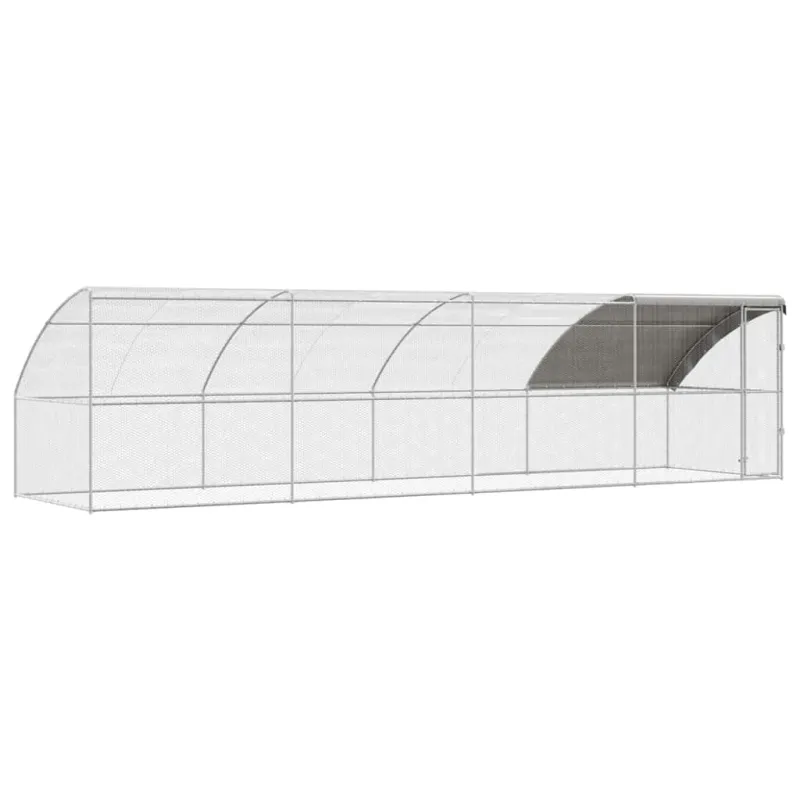Vištų narvas 4 pcs Sidabro 800 x 200 x 200 cm Plienas ir PE