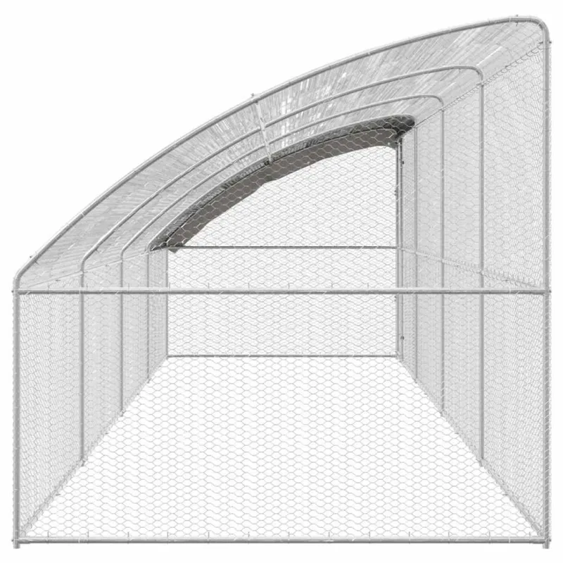 Vištų narvas 4 pcs Sidabro 800 x 200 x 200 cm Plienas ir PE