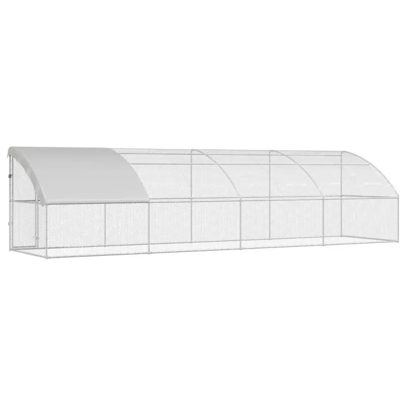 Vištų narvas 4 pcs Sidabro 800 x 200 x 200 cm Plienas ir PE