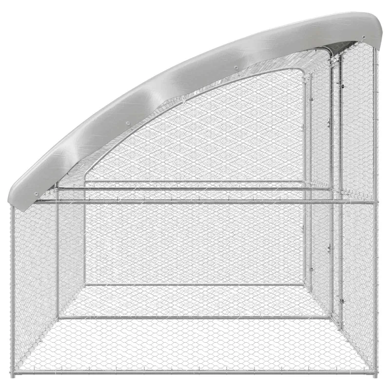 Vištų narvas 2 pcs Sidabro 400 x 200 x 200 cm Plienas ir PE
