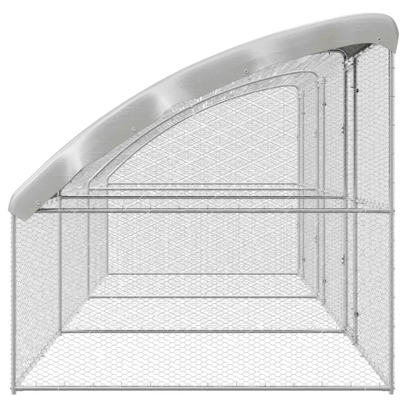 Vištų narvas 3 pcs Sidabro 600 x 200 x 200 cm Plienas ir PE
