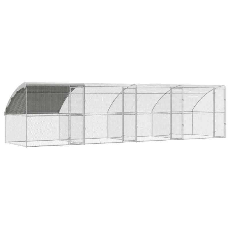 Vištų narvas 4 pcs Sidabro 800 x 200 x 200 cm Plienas ir PE