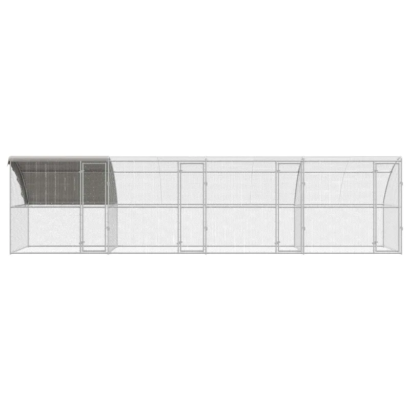 Vištų narvas 4 pcs Sidabro 800 x 200 x 200 cm Plienas ir PE
