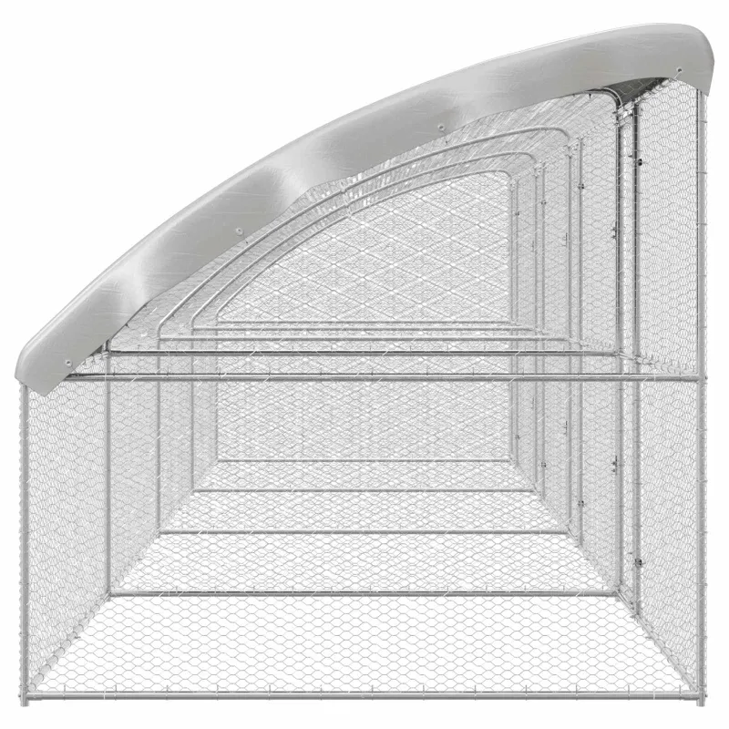 Vištų narvas 4 pcs Sidabro 800 x 200 x 200 cm Plienas ir PE