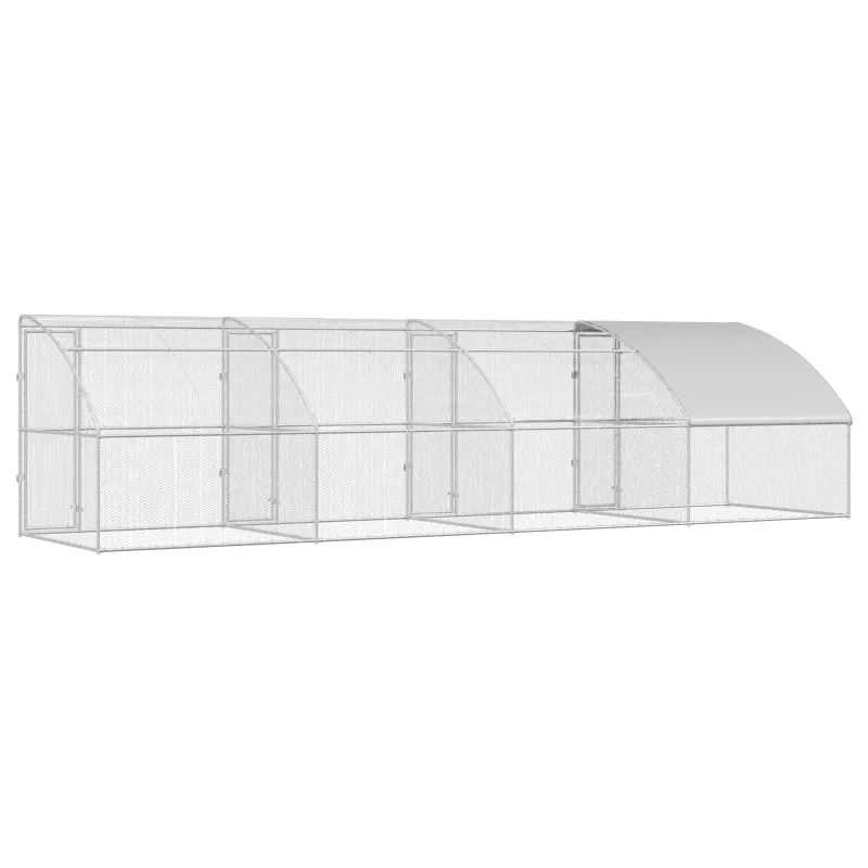 Vištų narvas 4 pcs Sidabro 800 x 200 x 200 cm Plienas ir PE