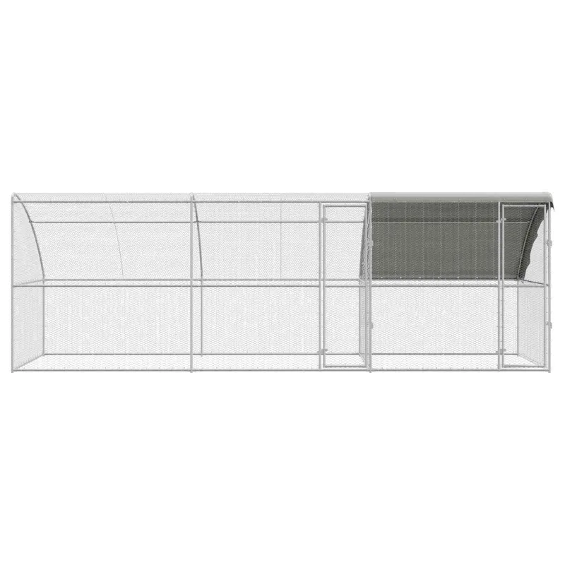 Vištų narvas 3 pcs Sidabro 600 x 200 x 200 cm Plienas ir PE