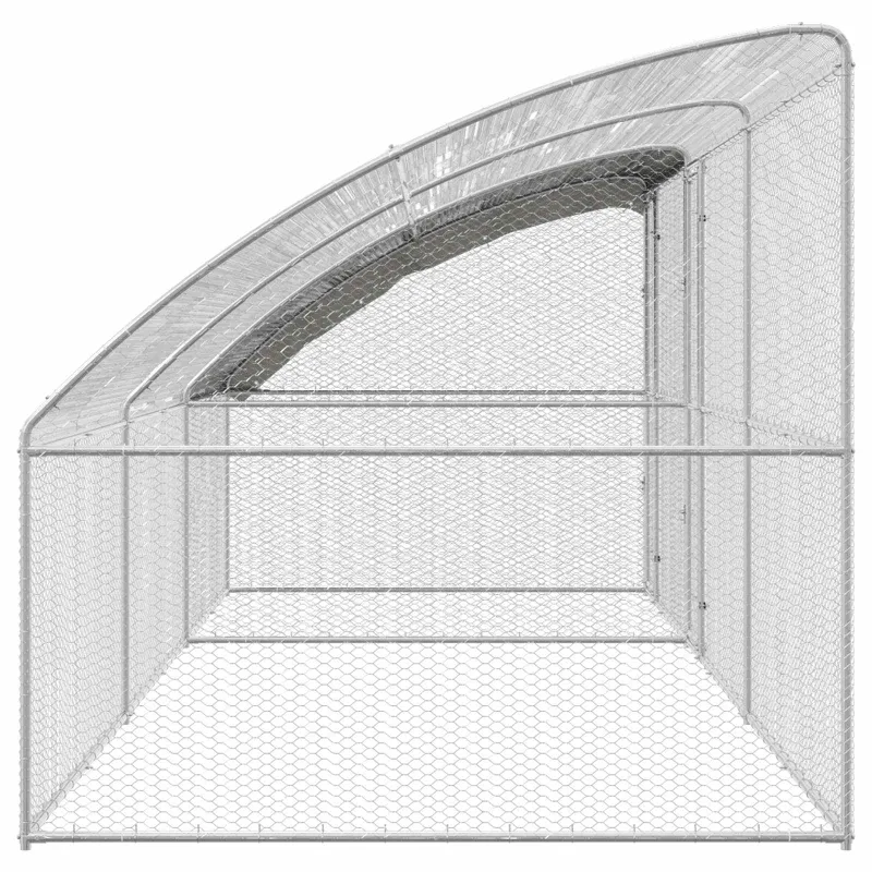 Vištų narvas 3 pcs Sidabro 600 x 200 x 200 cm Plienas ir PE