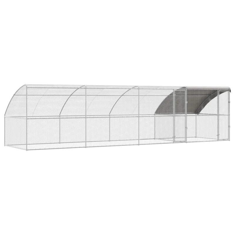 Vištų narvas 4 pcs Sidabro 800 x 200 x 200 cm Plienas ir PE