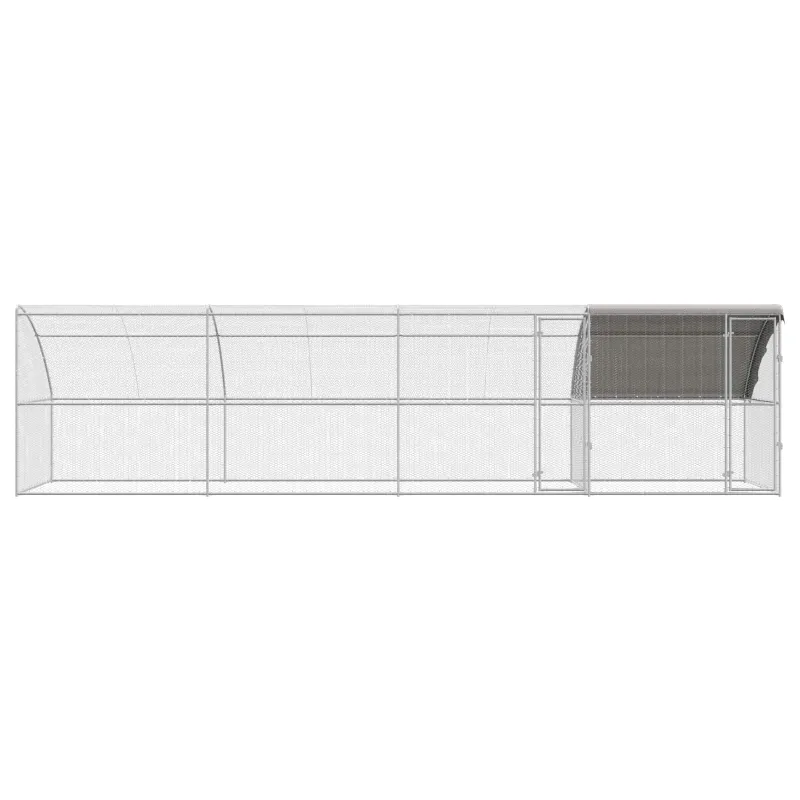 Vištų narvas 4 pcs Sidabro 800 x 200 x 200 cm Plienas ir PE