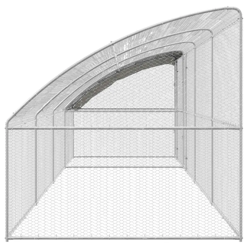 Vištų narvas 4 pcs Sidabro 800 x 200 x 200 cm Plienas ir PE