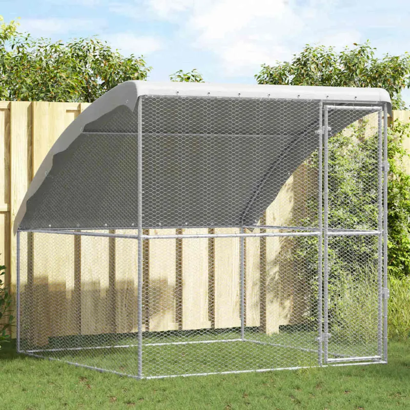 Vištų narvas Sidabro 2 x 2 x 2 m Cinkuota plienas