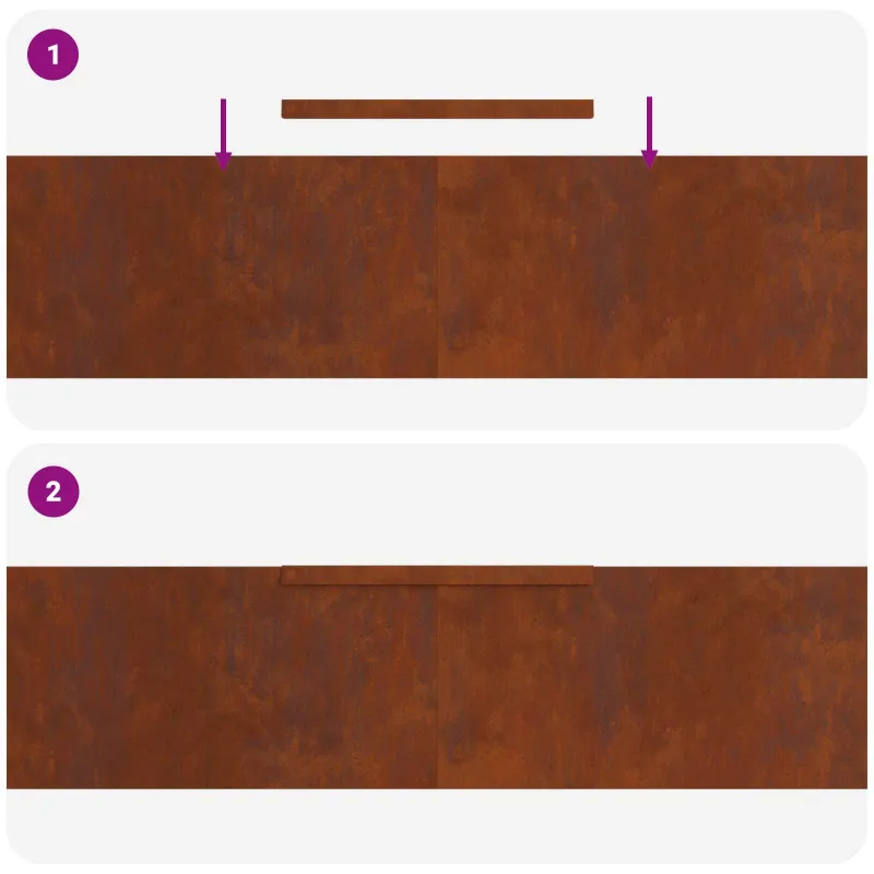 Vejo kraštas 4 pcs Rūdijanti 450 x 0,05 x 25 cm