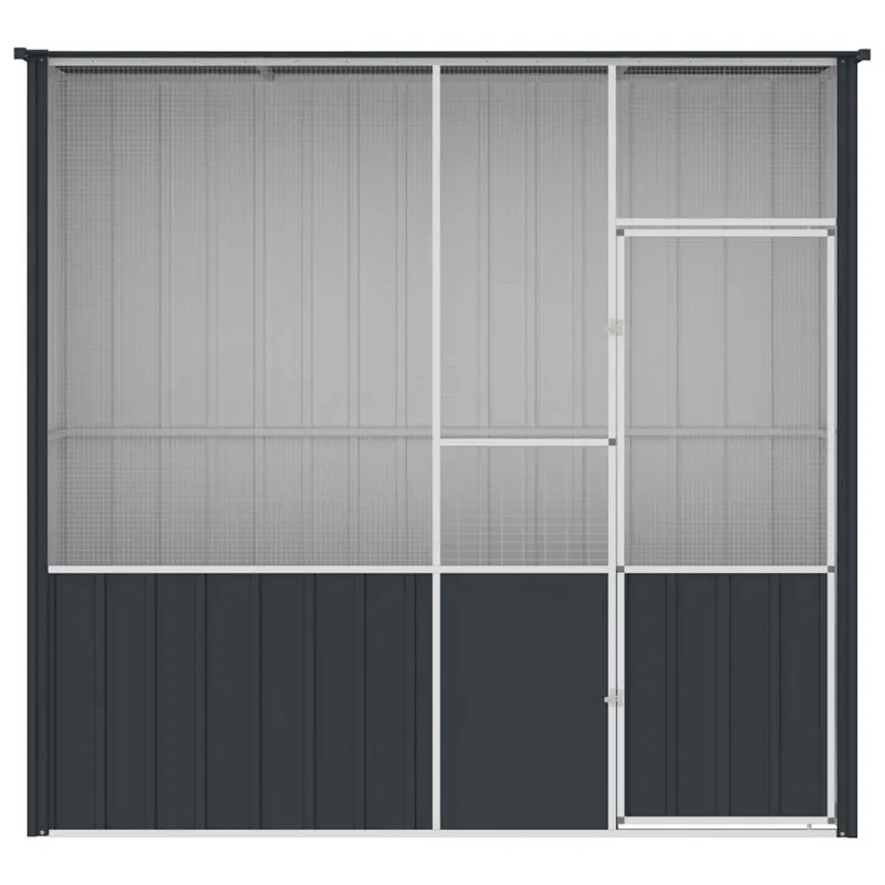 Paukščių narvas, antracito, 215x78x200cm, galvanizuotas plienas
