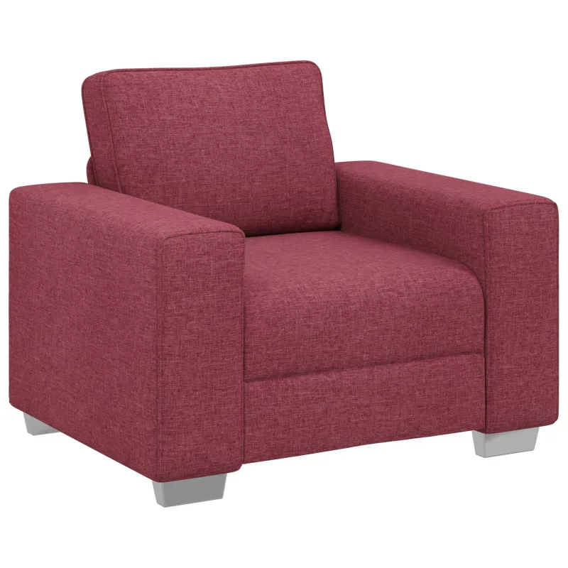 Sofa 3 pcs Vėjo raudona 219 x 80 x 82 cm Lino mišinio audinys