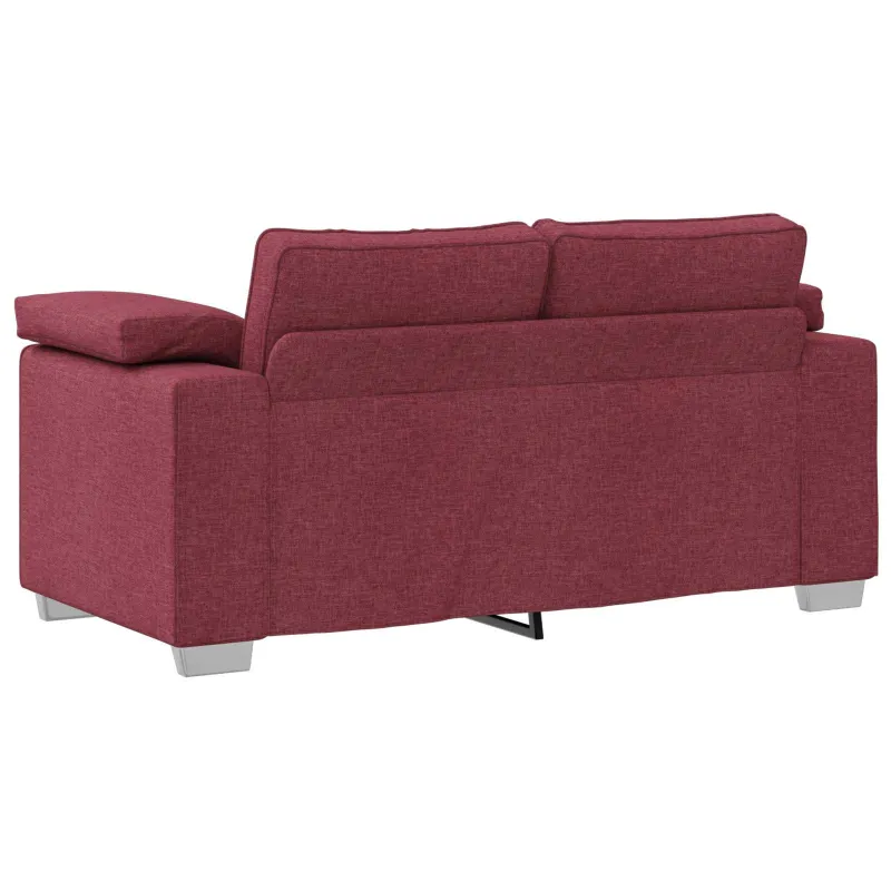 Sofa 3 pcs Vėjo raudona 219 x 80 x 82 cm Lino mišinio audinys